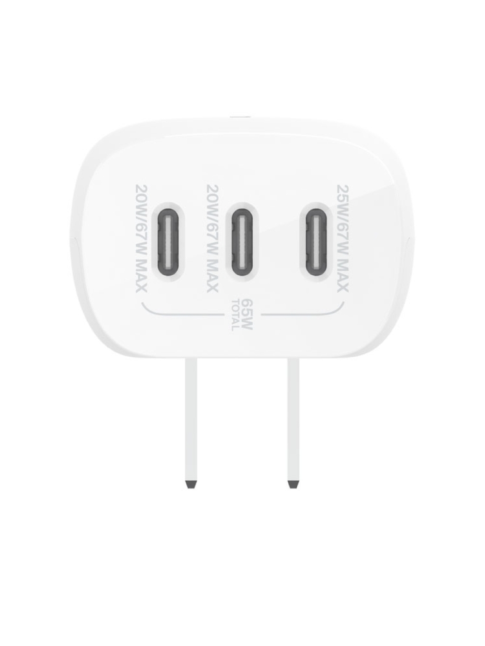 Belkin BoostCharge Wall Charger 3 Port USB-C with PPS 67W in White